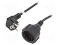 Extension lead; 3x1.5mm2; Sockets: 1; PVC; black; 3m; 10A Goobay NK117-3/15/3BK