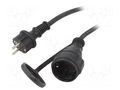 Extension lead; 3x1.5mm2; Sockets: 1; PVC; black; 10m; 10A Goobay NK-138-3/15/10BK
