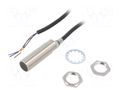 Sensor: inductive; OUT: PNP / NO; 0÷8mm; 10÷30VDC; M18; 2m; IP67 OMRON E2E-X8B1TL18-2M