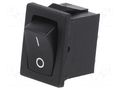 ROCKER; SPST-NO; Pos: 2; ON-OFF; 8A/250VAC; black; none; R1966 E-SWITCH R1966ABLKBLKFF