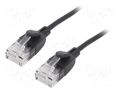 Patch cord; RJ45 plug,both sides; U/UTP; 6a; OFC; PVC; black; 0.5m VENTION IBIBD