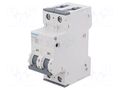 Circuit breaker; 230/400VAC; Inom: 4A; Poles: 2; Charact: C; 6kA SIEMENS 5SY6204-7