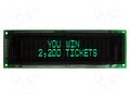 Display: VFD; alphanumeric; 20x2; Char: 8.95mm; 500cd/m2; green NEWHAVEN DISPLAY INTERNATIONAL M0220MD-202MDAR1-3