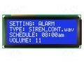 Display: LCD; alphanumeric; STN Negative; 20x2; blue; LED; PIN: 16 NEWHAVEN DISPLAY INTERNATIONAL NHD-0420E2Z-NWB