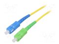 Fiber patch cord; OS2; SC/APC,SC/UPC; 1m; Optical fiber: 9/125um Goobay SCA-SCU/OS2-010YL