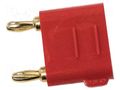 Connector: 3mm banana; stackable safety shunt; red; 5A; 2.5kV MUELLER ELECTRIC BU-P2035-2