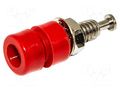 Connector: 3mm banana; socket; 5A; 1kVDC; red; nickel plated; brass MUELLER ELECTRIC BU-P2142-2