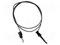 Test lead; 5A; clip-on hook probe,banana plug 4mm; Len: 0.3m MUELLER ELECTRIC BU-P3782-12-0