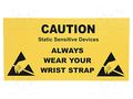 Information board; ESD; 300x150mm; yellow STATICTEC PRT-STSRW150300