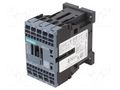 Contactor: 3-pole; NO x3; Auxiliary contacts: NO; 24VDC; 17A; 3RT20 SIEMENS 3RT2018-2BB41