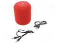 Speaker; red; Jack 3,5mm,microSD,USB B micro; 100Hz÷20kHz; 10m GEMBIRD SPK-BT-15-R