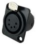 XLR CONNECTOR, JACK, 5POS, PANEL IO-XLR5-F-BK-JL