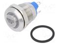 Switch: vandal resistant; Pos: 2; SPST-NO; 2A/36VDC; IP65; OFF-(ON) E-SWITCH PV0H240SS-331