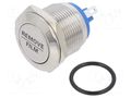Switch: vandal resistant; Pos: 2; SPST-NO; 2A/36VDC; IP65; OFF-(ON) E-SWITCH PV1F240SS