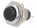 Switch: push-button; Pos: 2; SPST-NO; 1.5A/250VAC; OFF-(ON) E-SWITCH RP3502MABLK