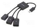 Adapter; USB A socket x2,USB B micro socket,USB B micro plug GEMBIRD UHB-OTG-02