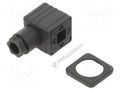 Plug for coil; PIN: 4; black; 0÷230V; IP65; A: 27mm; B: 28mm; C: 27mm PNEUMAT CEP/2-4-PIN