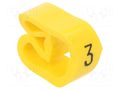 Markers; Marking: 3; 8÷16mm; PVC; yellow; -30÷60°C; leaded; PA-3 PARTEX PA-30006AV40.3
