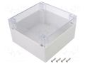 Enclosure: multipurpose; X: 160mm; Y: 160mm; Z: 90mm; polycarbonate GAINTA G288C-IP67
