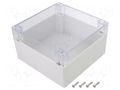 Enclosure: multipurpose; X: 160mm; Y: 160mm; Z: 90mm; polycarbonate GAINTA G288C-IP67