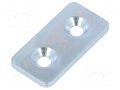 Flat bar; for profiles; with bore for countersunk screws; steel ELESA+GANTER GN967-20-40-F-1-ZB