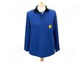 Polo shirt with long sleeves; ESD; L; blue; 140g/m2 STATICTEC PRT-STC4204