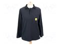 Polo shirt with long sleeves; ESD; XL; black; 140g/m2 STATICTEC PRT-STC4405