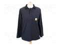 Polo shirt with long sleeves; ESD; M; black; 140g/m2 STATICTEC PRT-STC4403