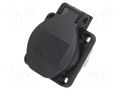 Connector: AC supply; socket; 2P+PE; 250VAC; 16A; black; PIN: 3; IP54 PCE 105-0S