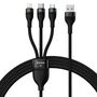 Baseus Flash Series II cable USB - USB Type C / Lightning / micro USB 100 W 1.2 m black (CASS030001), Baseus 6932172608712 6932172608712