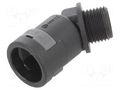 45° angled connector; Thread: metric,outside; polyamide 6; black PMA I-BVAD-M162GT