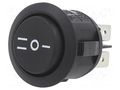 ROCKER; DP3T; Pos: 3; ON-OFF-ON; 10A/28VDC; black; none; RA; UL94V-2 SWITCH COMPONENTS RA1-2F-DC-2-B-5