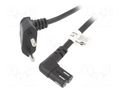 Cable; CEE 7/16 (C) plug angled,IEC C7 female angled; PVC; 5m Goobay SN16-02/07/050B