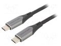 Cable; USB 3.1; USB C plug,both sides; 1m; black; Core: Cu,tinned VENTION TAAHF