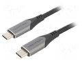 Cable; USB 3.1; USB C plug,both sides; 1.5m; black; 5Gbps; PVC VENTION TAAHG