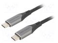 Cable; USB 3.1; USB C plug,both sides; 1.5m; black; Øcable: 4.2mm VENTION TAAHG