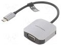 Converter; D-Sub 15pin HD socket,USB C plug; 0.15m; black VENTION TDFHB