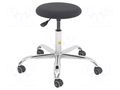 Stool; ESD; Seat dim: Ø355mm; 455÷575mm; max120kg; Rsurf: 0.1÷1MΩ RT WORK ESD-STOOL07