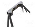 Wrench-set; hex key; Chrom-vanadium steel; 7pcs. PG TOOLS PG-T170