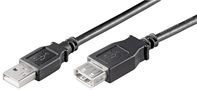 USB 2.0 Hi-Speed Extension Cable, black, 5 m - USB 2.0 male (type A) > USB 2.0 female (type A) 93601