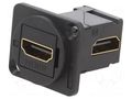 Coupler; HDMI socket,both sides; FT; gold-plated; 19x24mm; angled CLIFF CP30253