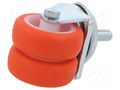 Transport wheel; Ø: 50mm; W: 39mm; H: 71mm; twin wheels,torsional ELESA+GANTER RE.C6-050-CBL-G