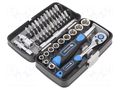 Wrench-set; 6-angles,socket spanner; 1/4"; 38pcs. HÖGERT TECHNIK HT1R462