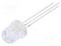 LED; red/blue; 7.8mm; 30°; Front: convex; 3÷15VDC; No.of term: 3 OPTOSUPPLY OSRBMC8131A-VV