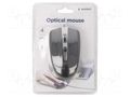 Mouse; black,grey; USB A; optical,wired; 1.35m; No.of butt: 4 GEMBIRD MUS-4B-01-GB