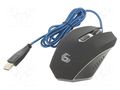 Mouse; black,blue; USB A; optical,wired; 1.3m; No.of butt: 6 GEMBIRD MUSG-001-B