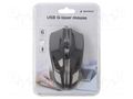 Mouse; black; USB A; laser,wired; DPI change button; 1.8m GEMBIRD MUS-GU-02