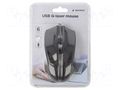 Mouse; black; USB A; laser,wired; DPI change button; 1.8m GEMBIRD MUS-GU-02