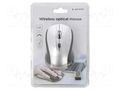 Mouse; black,silver; USB A; wireless,optical; No.of butt: 4; 10m GEMBIRD MUSW-4B-02-BS