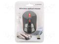 Mouse; black,red; USB A; wireless,optical; No.of butt: 4; 10m GEMBIRD MUSW-4B-03-R